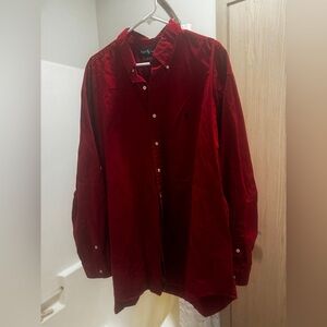 Mens Ralph Lauren Blaire 100% Cotton Dark Red Long Sleeve XXL